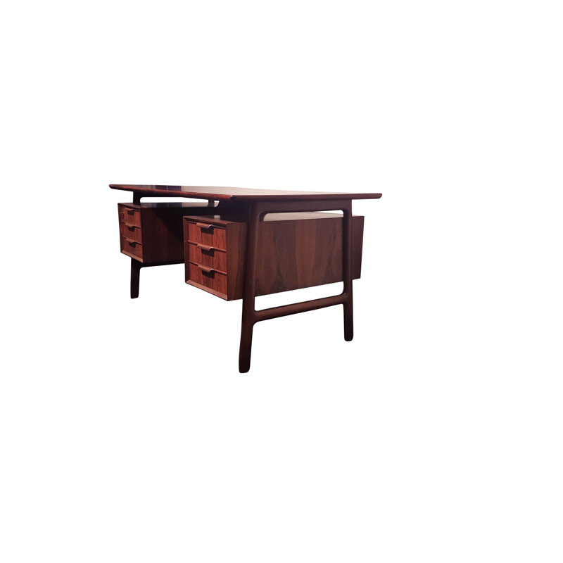 Mid-century Scandinavian free standing rosewood writing desk by Gunni Omann for Omann Jun, Denmark 1950s