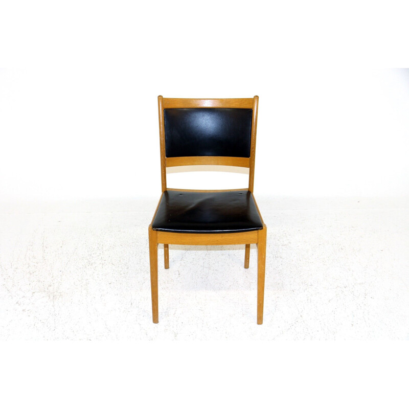 Vintage-Stuhl aus Eiche und Leder, Schweden 1960