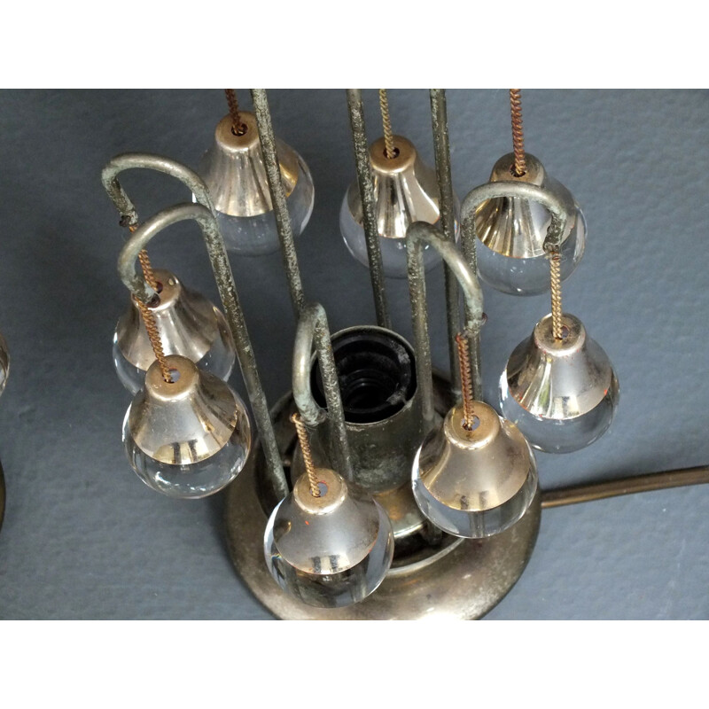 Paar vintage glazen bureaulampen van Sciolari, Italië 1970