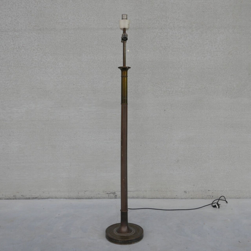 Lámpara de pie vintage de latón, Francia 1950