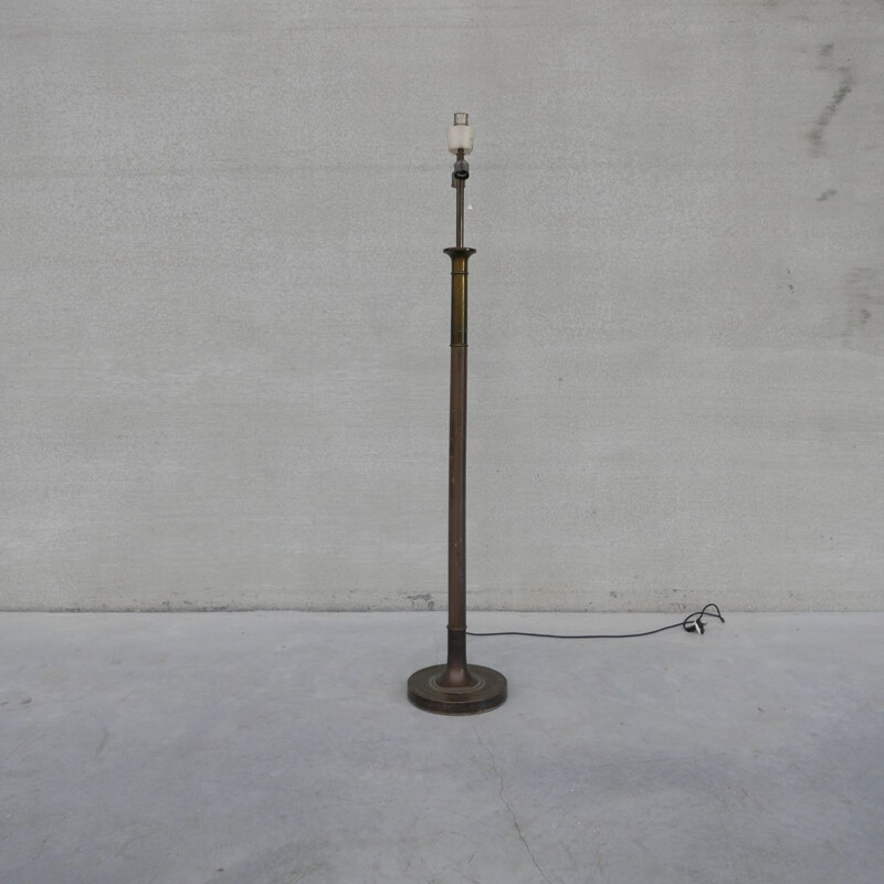 Vintage brass floor lamp, France 1950