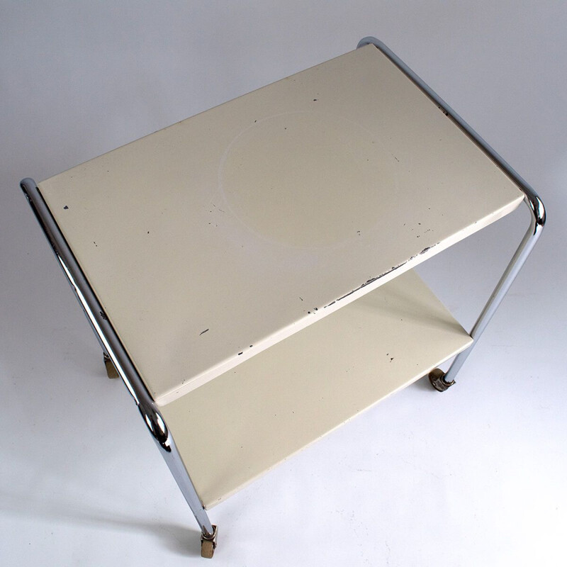 Vintage metal serving trolley by Maquet, 1950s