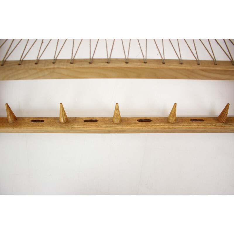 Mid century wooden wall coat rack by Uluv, 1960s