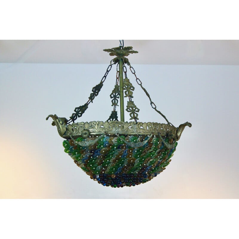 Vintage neoclassical Murano glass chandelier, Italy 1930