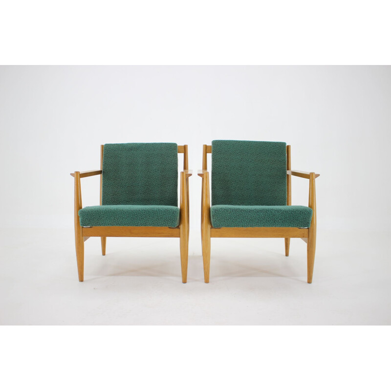 Pareja de sillones vintage de madera de Thonet, Checoslovaquia 1960