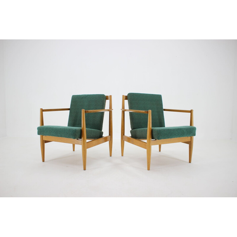 Par de poltronas de madeira vintage de Thonet, Checoslováquia 1960