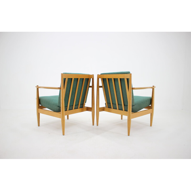 Paar vintage houten fauteuils van Thonet, Tsjechoslowakije 1960
