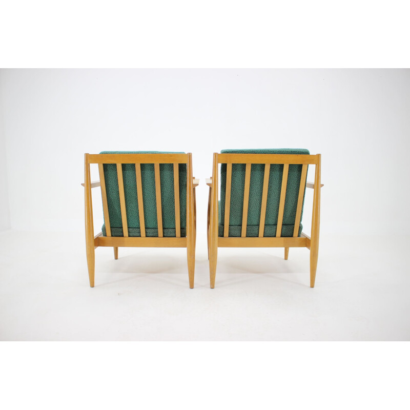 Paar vintage houten fauteuils van Thonet, Tsjechoslowakije 1960