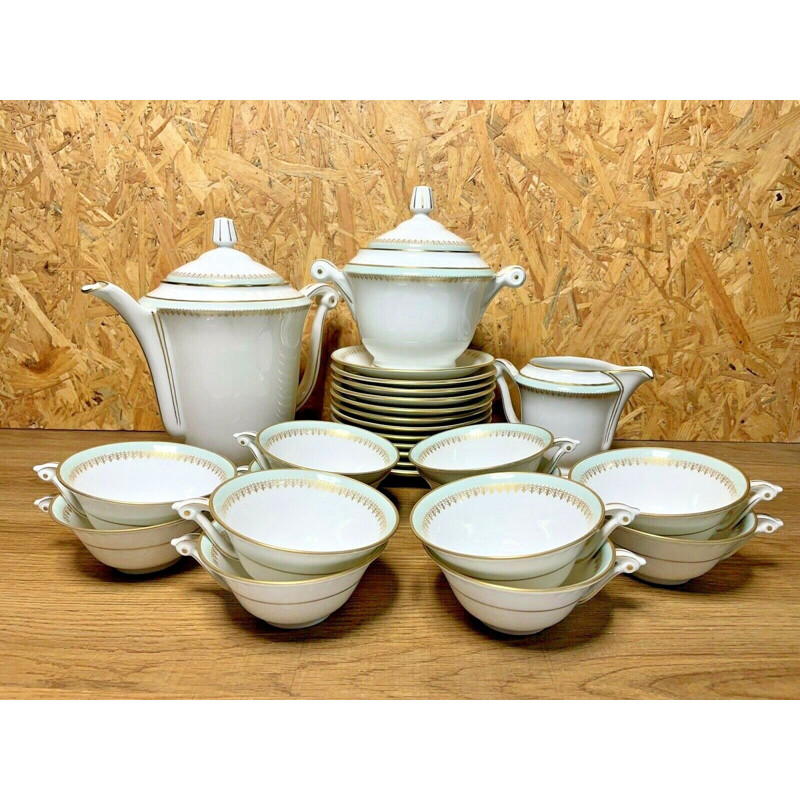 Vintage Art Deco porcelain coffee set by Limoges Ch. Field Haviland