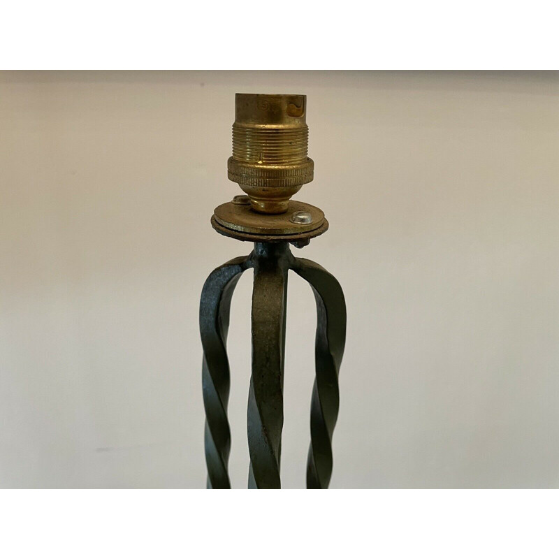 Vintage-Stehlampe aus gedrehtem Schmiedeeisen