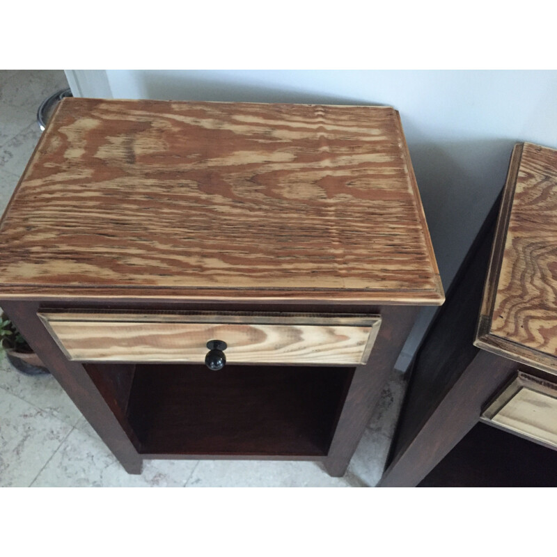 Vintage night stand in dark wood