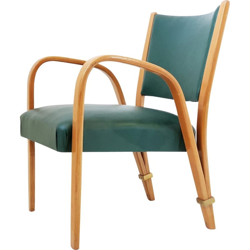 Vintage Bow-Wood armchair by Hugues Steiner for Steiner, 1950