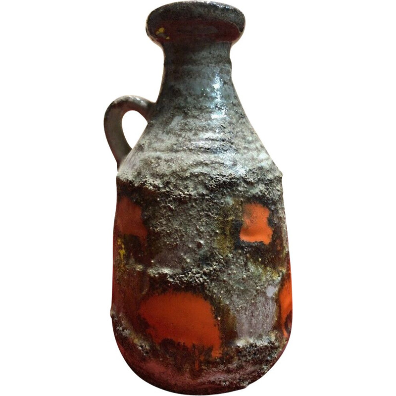 Vintage Scheurich lava vase, Germany 1950-1960