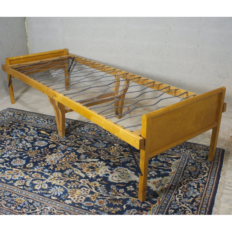 Danish vintage daybed foldable guest in beechwood, Sweden 1960s