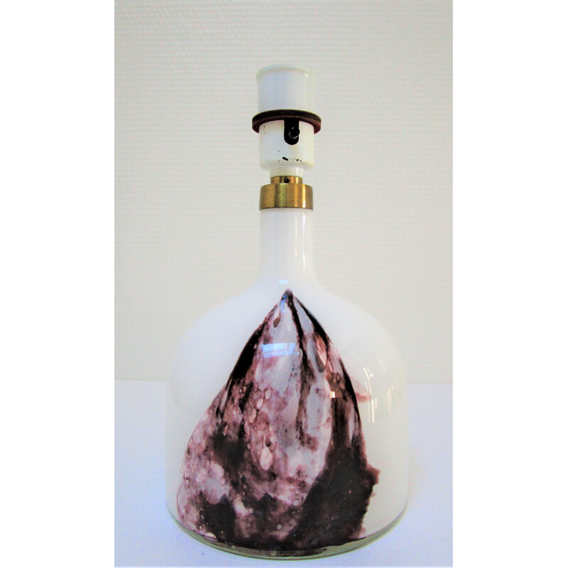 Vintage Symmetrisk glass lamp base by Michael Bang for Holmegaard, 1980