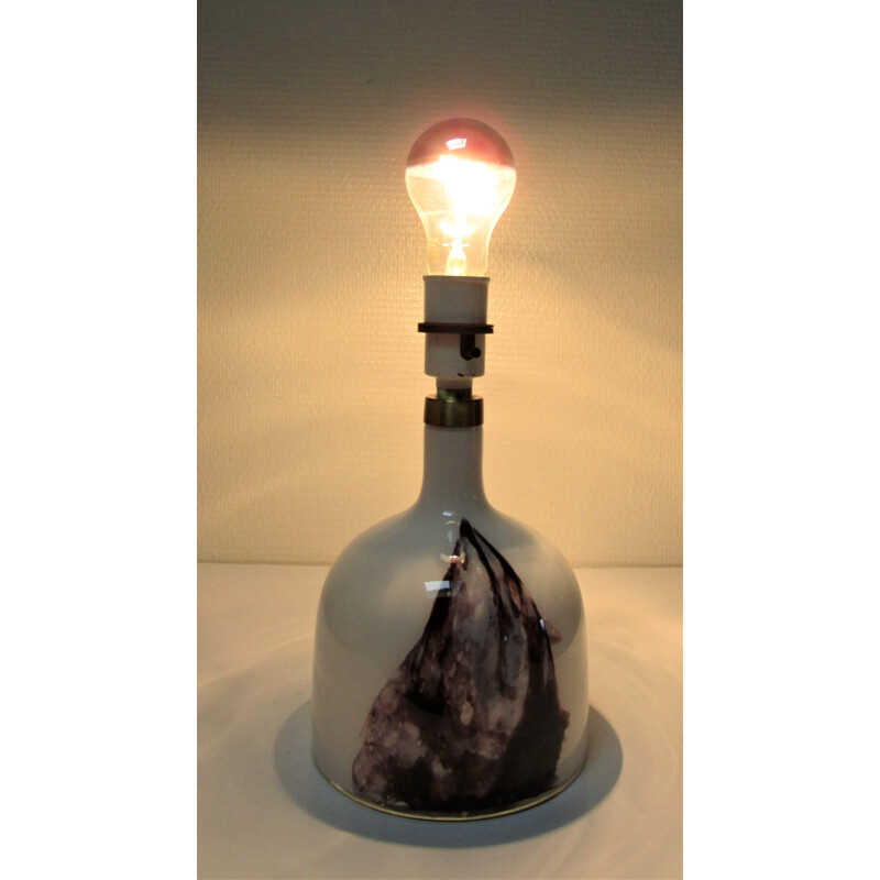 Pied de lampe vintage Symmetrisk en verre par Michael Bang pour Holmegaard, 1980