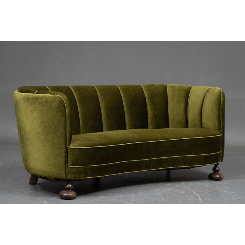 Danish vintage banana sofa, 1940s