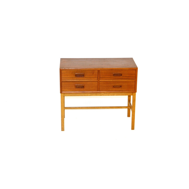 Vintage teak and oakwood chest of drawers, Sweden 1960