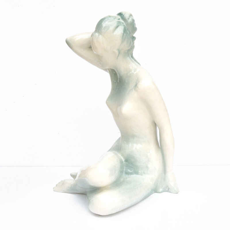 Vintage female nude figure in porcelain by B. Kokrd Jihoker Bechyně, Czechoslovakia 1960s