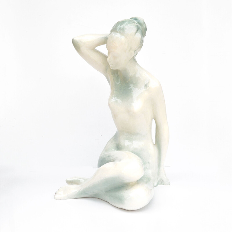 Vintage female nude figure in porcelain by B. Kokrd Jihoker Bechyně, Czechoslovakia 1960s