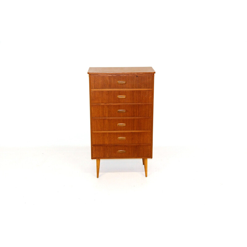 Scandinavian vintage teak chest of drawers, 1950