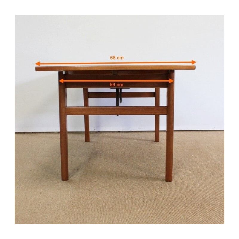 Scandinavian vintage Sesam system table in teak by Folke Ohlsson for Tingströms, 1960