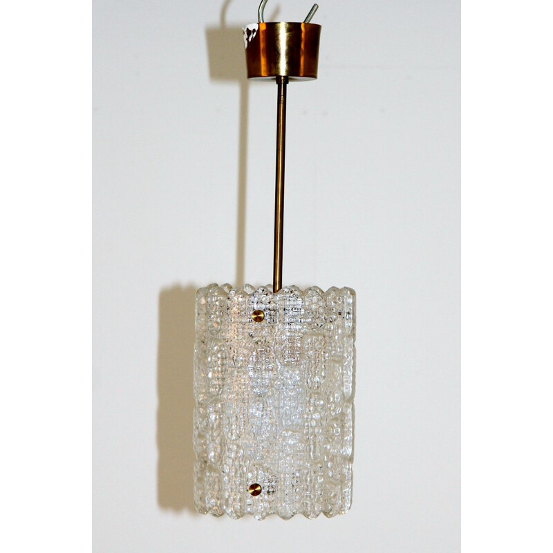 Vintage kristallen hanglamp van Carl Fagerlund voor Orrefors, Zweden 1950