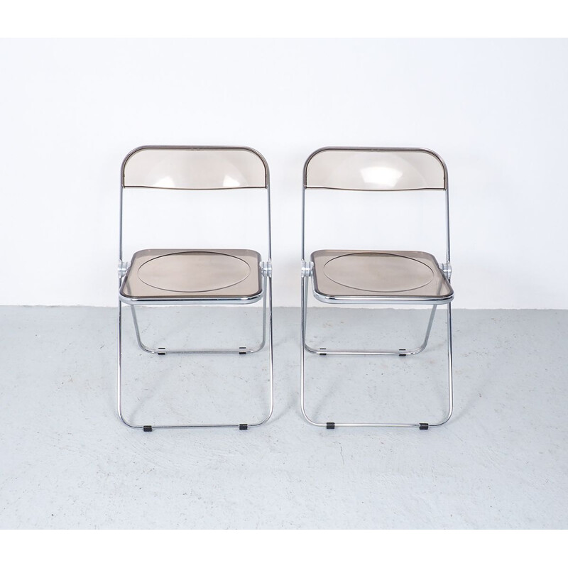 Pair of vintage Plia folding chairs by Giancarlo Piretti for Castelli, 1967