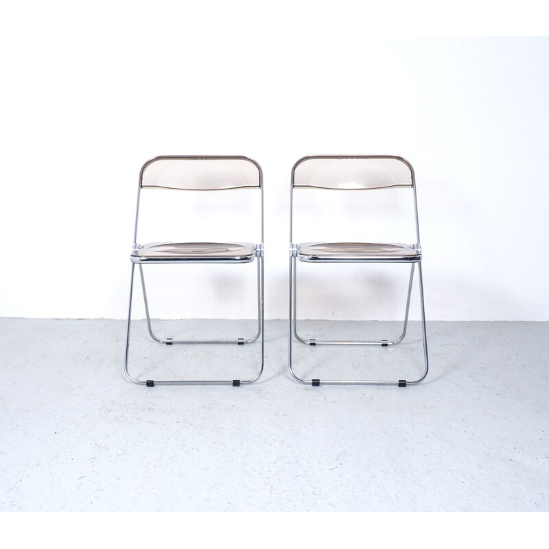 Pair of vintage Plia folding chairs by Giancarlo Piretti for Castelli, 1967