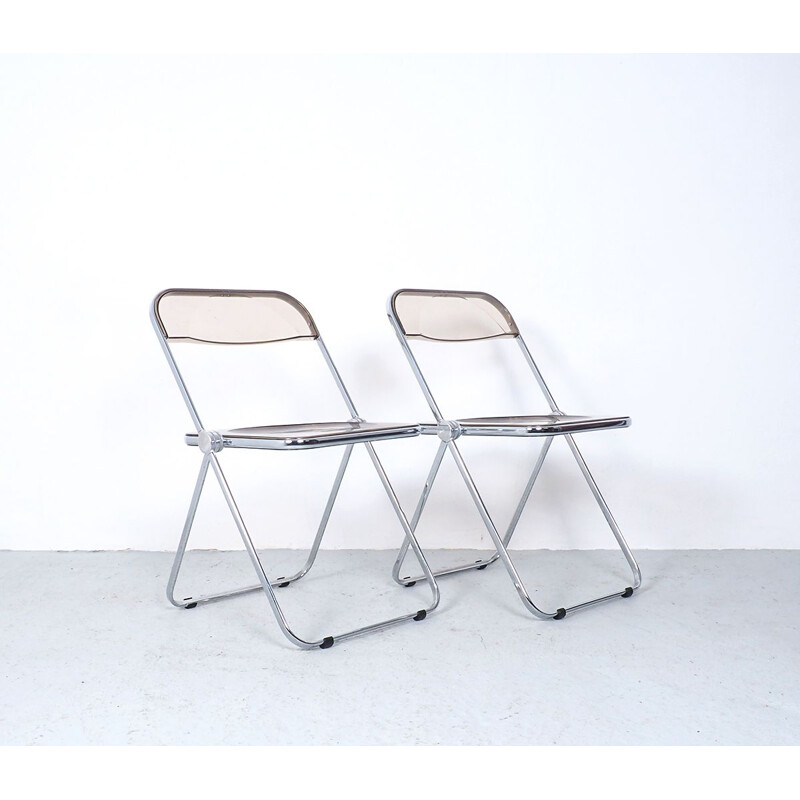 Pair of vintage Plia folding chairs by Giancarlo Piretti for Castelli, 1967