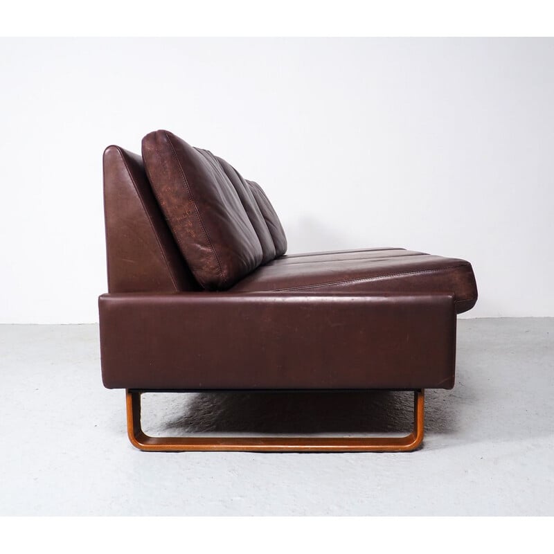 Vintage leather 3-seater Conseta sofa by Friedrich Wilhelm Möller for Cor, 1960s