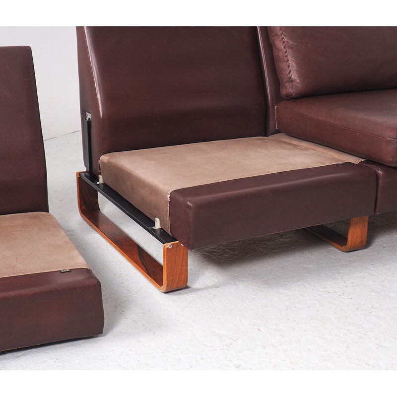 Vintage leather 3-seater Conseta sofa by Friedrich Wilhelm Möller for Cor, 1960s