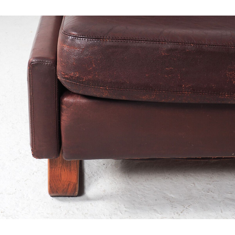 Vintage leather 3-seater Conseta sofa by Friedrich Wilhelm Möller for Cor, 1960s
