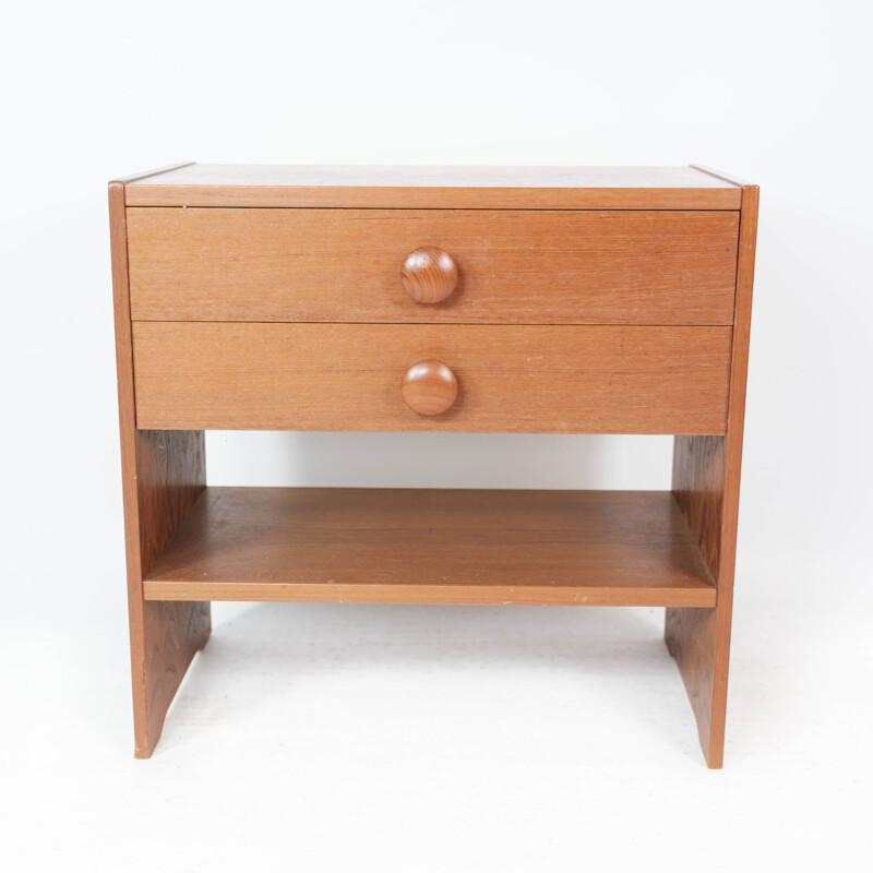 Vintage teakhouten nachtkastje met laden van PBJ Furniture, 1960