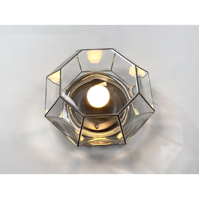 Vintage ceiling lamp (3072) octagonal by Hans-Agne Jakobsson for Glashütte Limburg, Germany 1960s