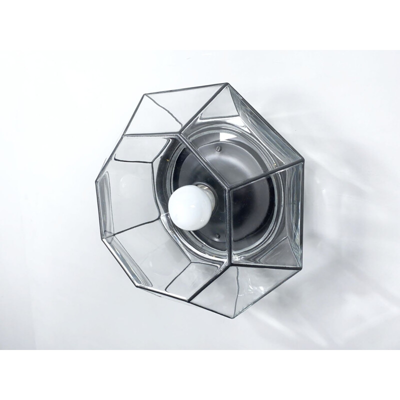 Vintage ceiling lamp (3072) octagonal by Hans-Agne Jakobsson for Glashütte Limburg, Germany 1960s