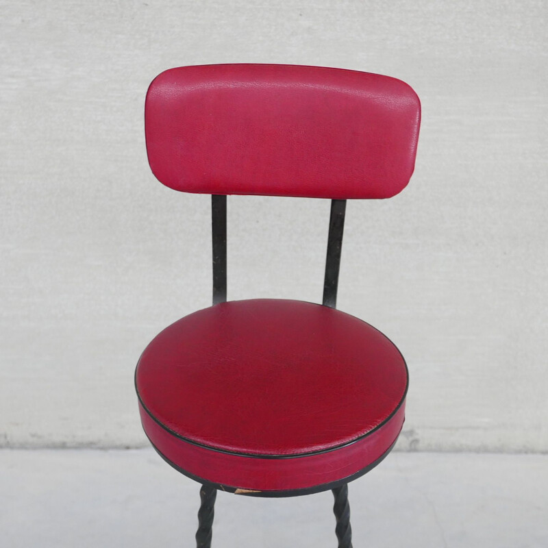 Set of 4 vintage iron bar stools, Holland 1970s