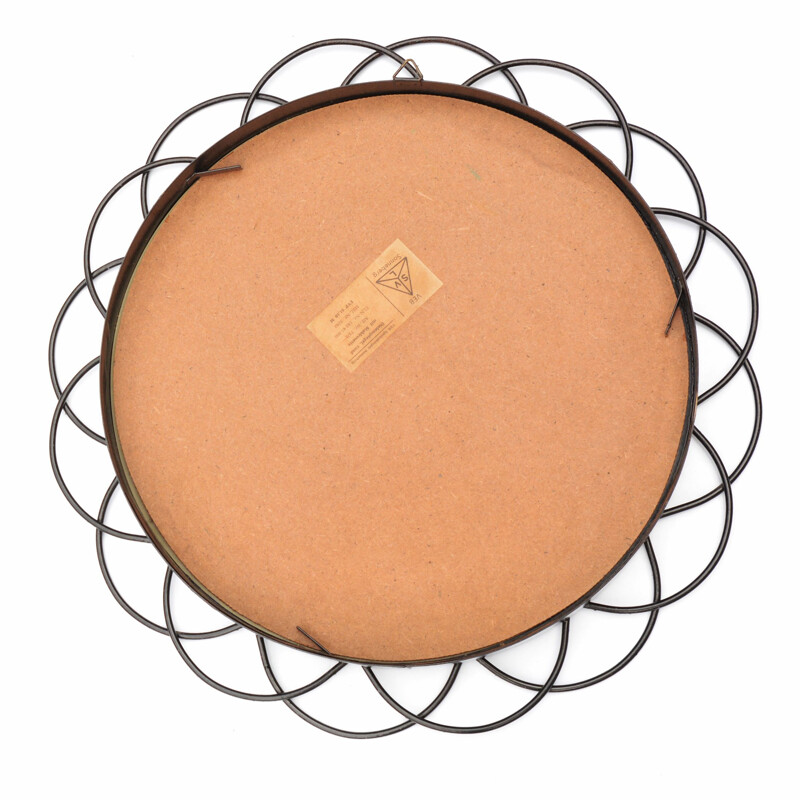 Round vintage wall mirror by VEB Sonneberg, Germany 1971