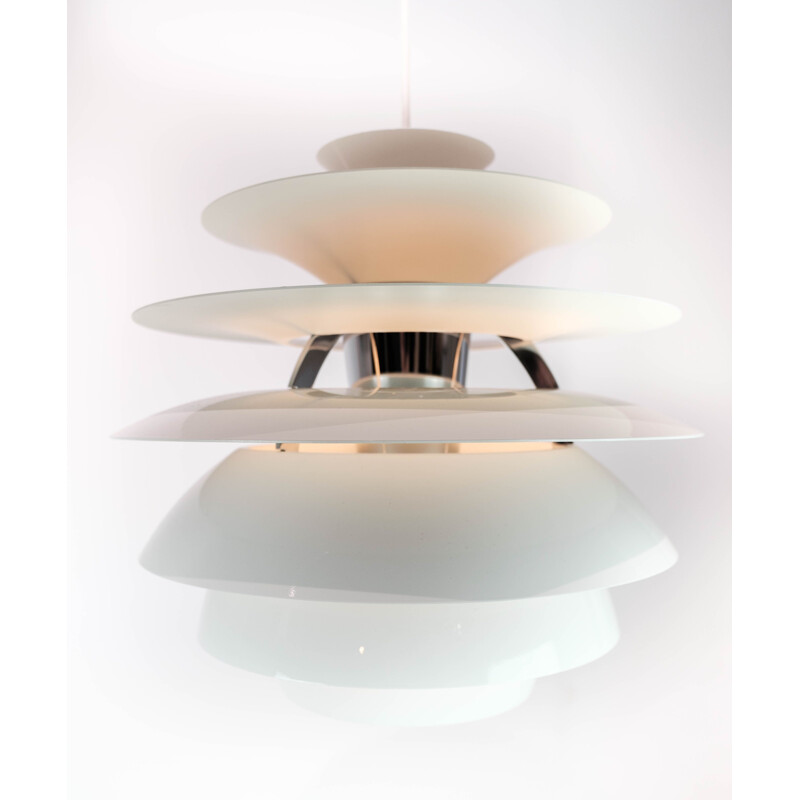 Lampada a sospensione vintage PH Snowball con paralume laccato bianco di Poul Henningsen per Louis Poulsen