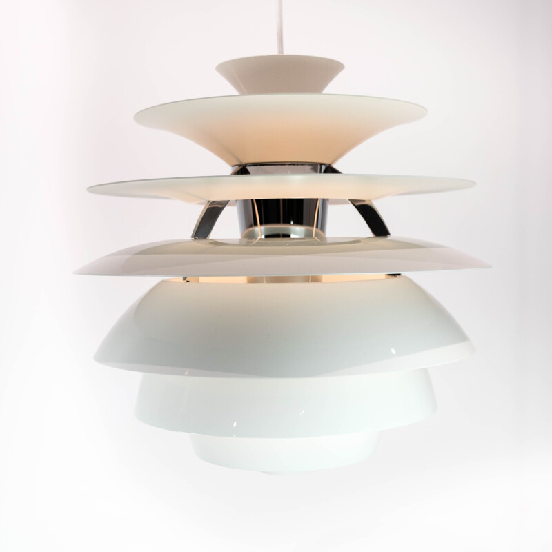 Vintage PH Snowball hanging lamp with white lacquered shades by Poul Henningsen for Louis Poulsen