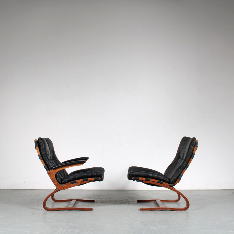 Pair of vintage armchairs by Ingmar Relling for Westnofa, Norway 1970s