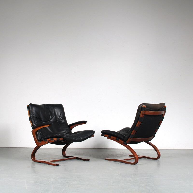 Pair of vintage armchairs by Ingmar Relling for Westnofa, Norway 1970s