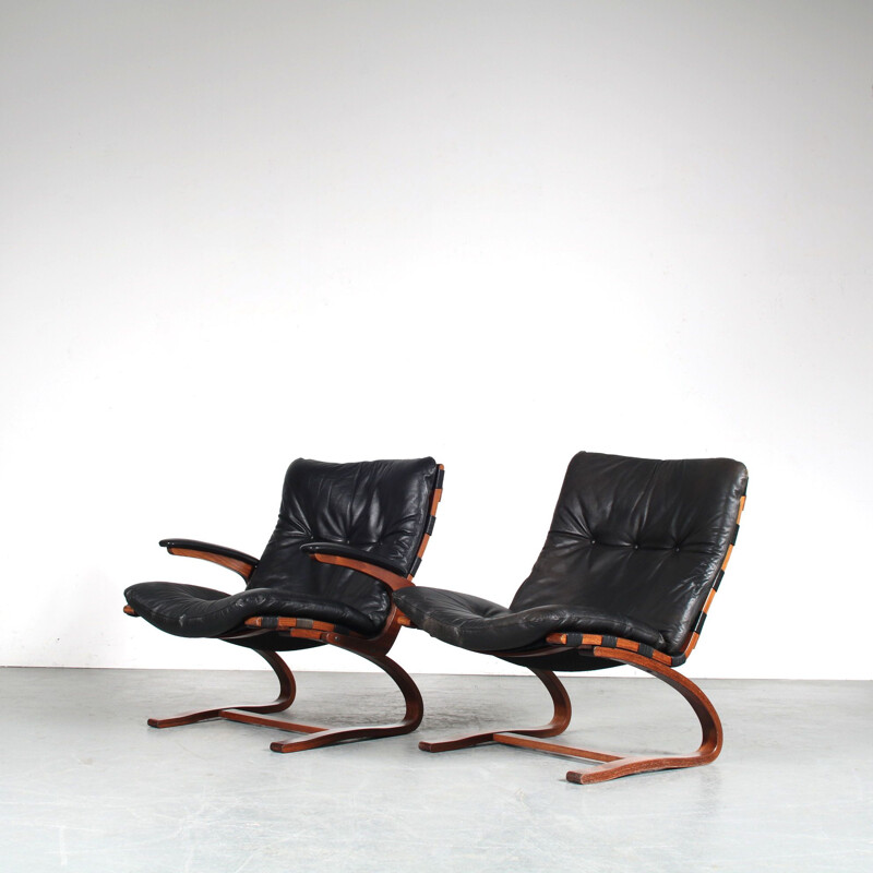 Pair of vintage armchairs by Ingmar Relling for Westnofa, Norway 1970s