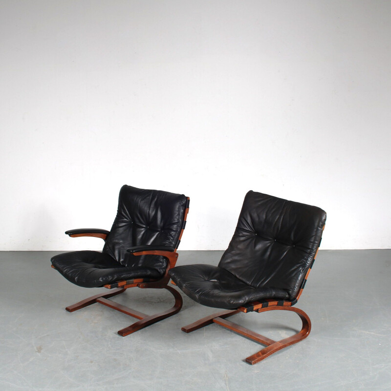 Paire de fauteuils vintage par Ingmar Relling pour Westnofa, Norvège 1970