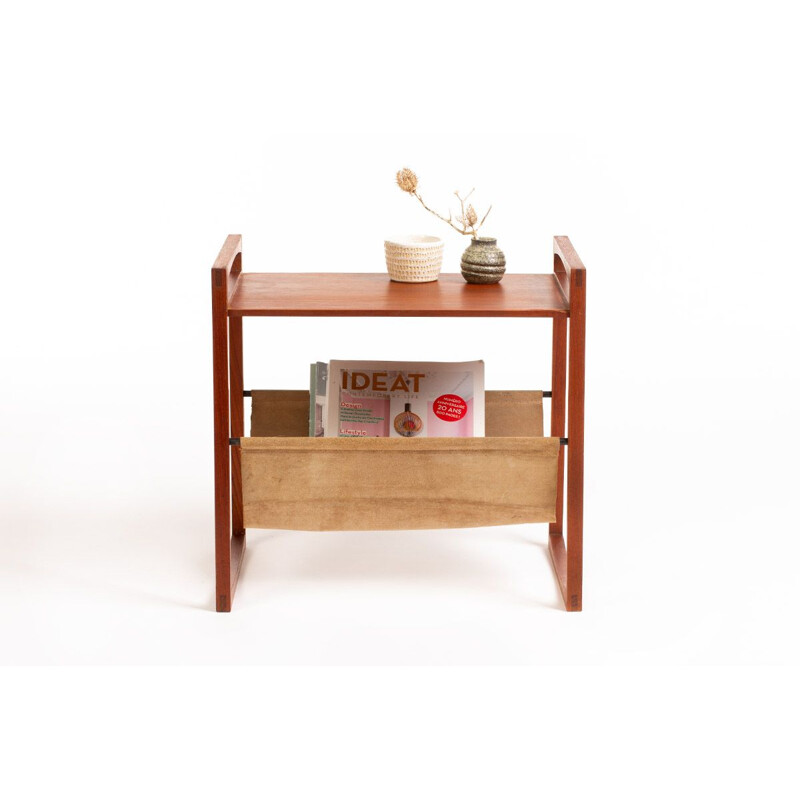 Mid century Danish teak magazine rack by Kai Kristiansen for Sika Mobler, 1960s