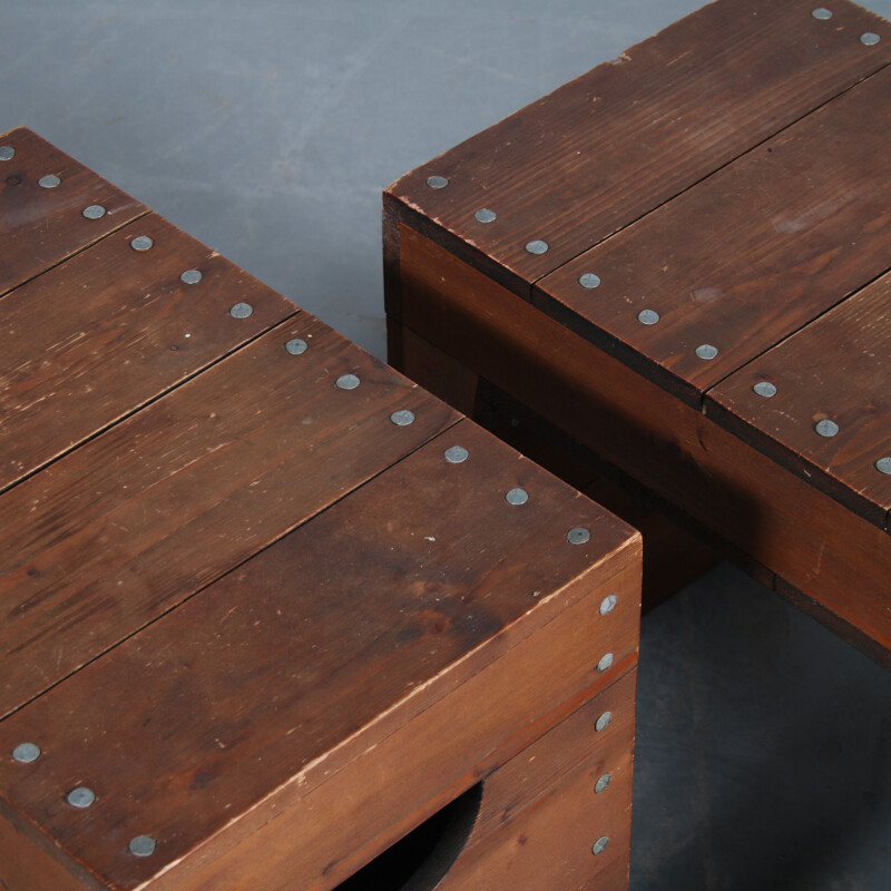 Pair of vintage stools by Dom Hans van der Laan, Netherlands 1970s