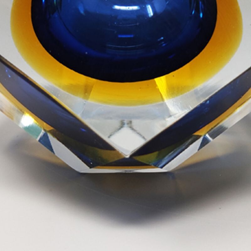 Vintage blue Murano glass ashtray by Flavio Poli for Seguso, 1960s