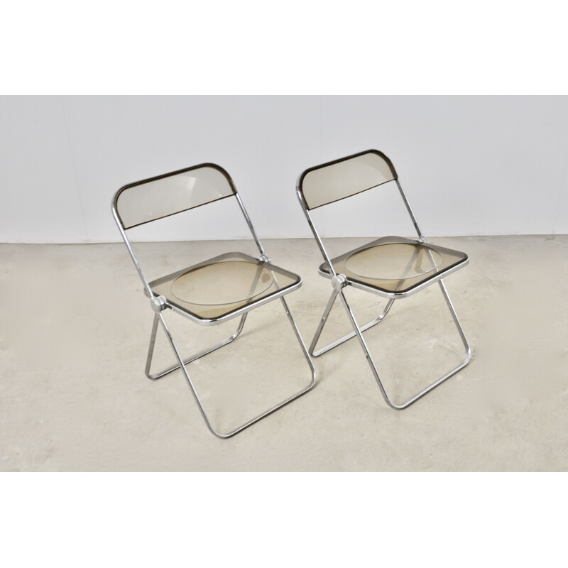 Paire de chaises pliantes vintage Plia par Giancarlo Piretti pour Castelli, 1970