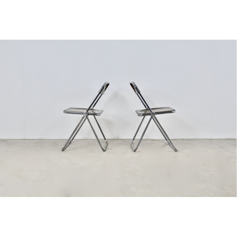 Pair of vintage Plia folding chairs by Giancarlo Piretti for Castelli, 1970