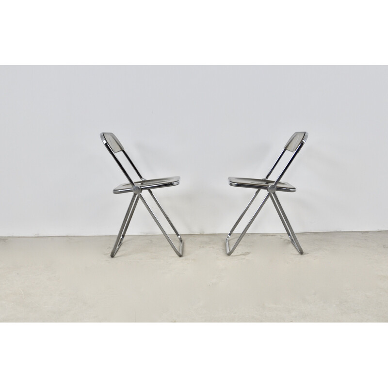 Paire de chaises pliantes vintage Plia par Giancarlo Piretti pour Castelli, 1970